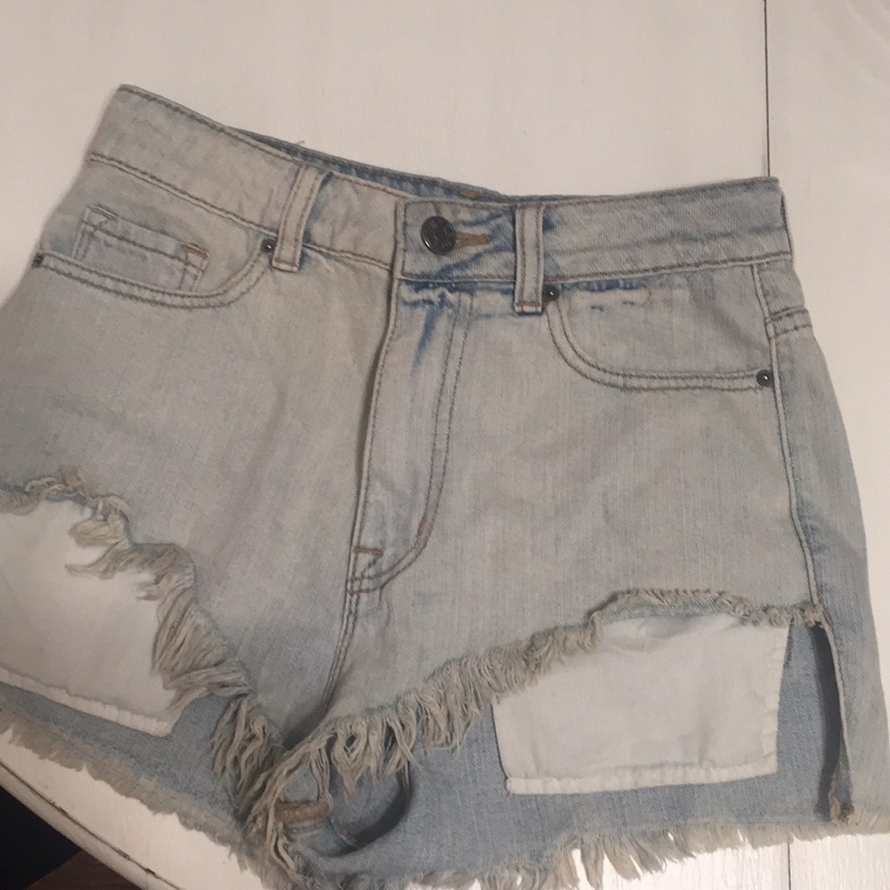 High waisted jean shorts